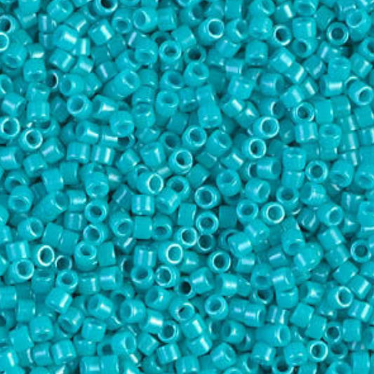 DB0658 Miyuki Delica Beads 11/0 Dyed Opaque Turquoise Green– 8 grams - Japanese Seed Beads for Jewelry Making