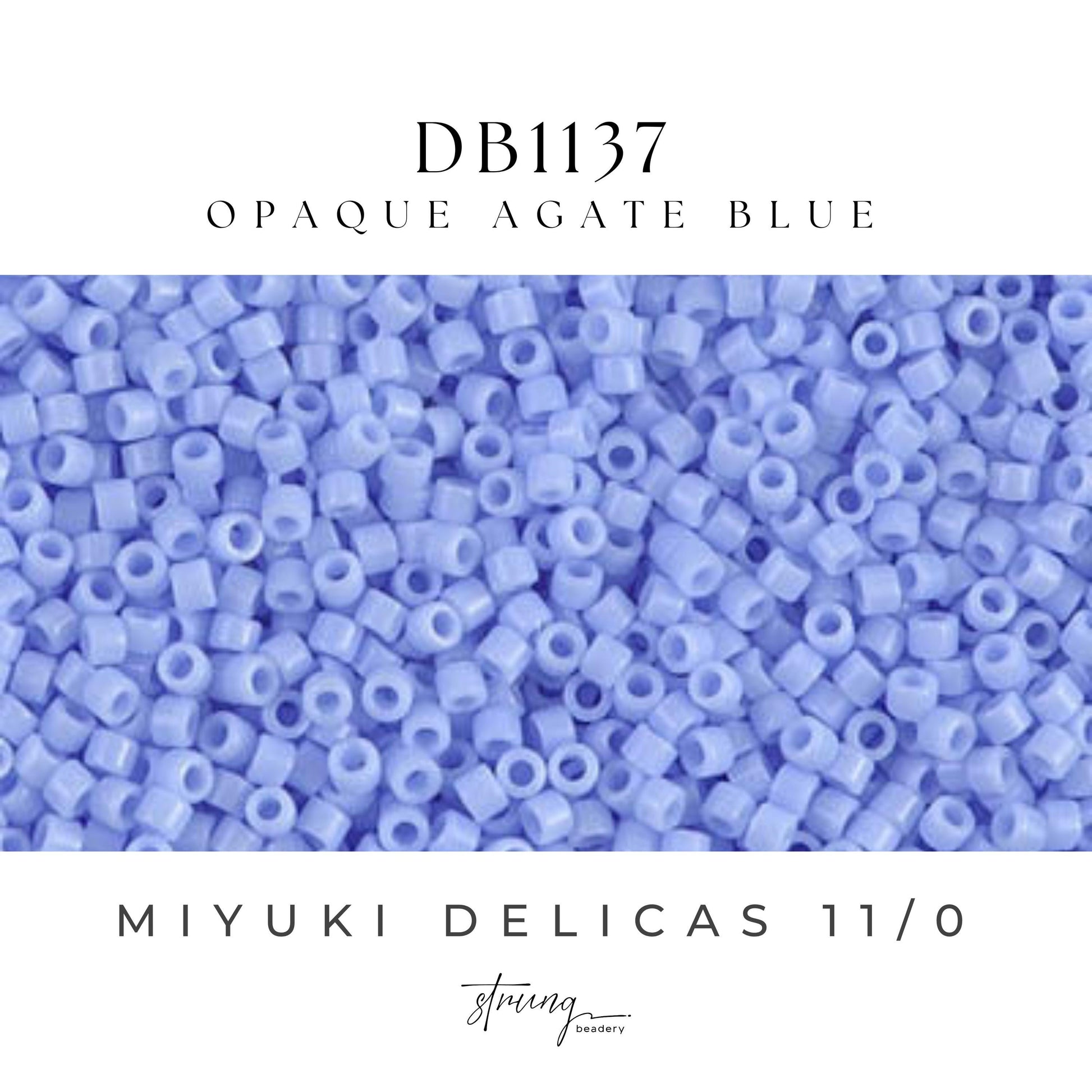 DB1137 Miyuki Delica Beads 11/0 Opaque Agate Blue– 8 grams - Japanese Seed Beads for Jewelry Making