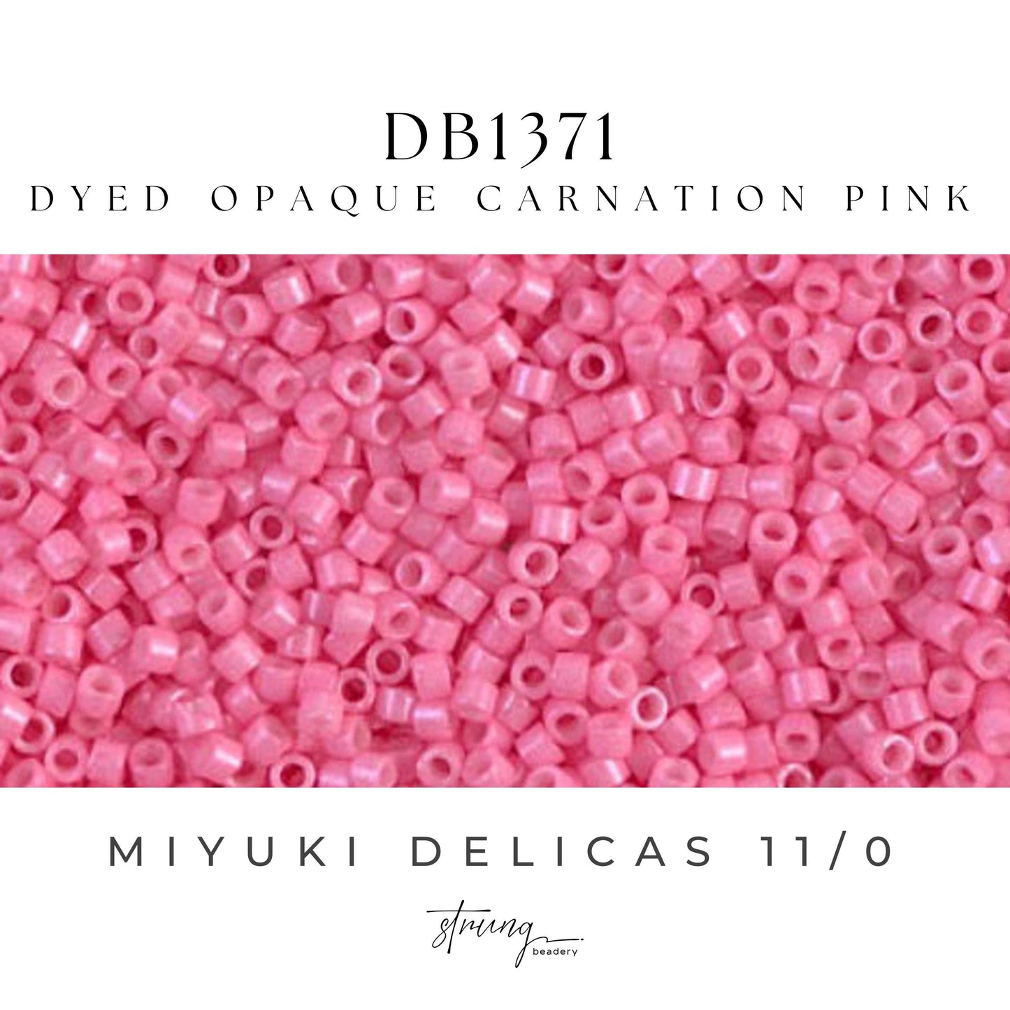 DB1371 Miyuki Delica Beads 11/0 Dyed Opaque Carnation Pink– 8 grams - Japanese Seed Beads for Jewelry Making