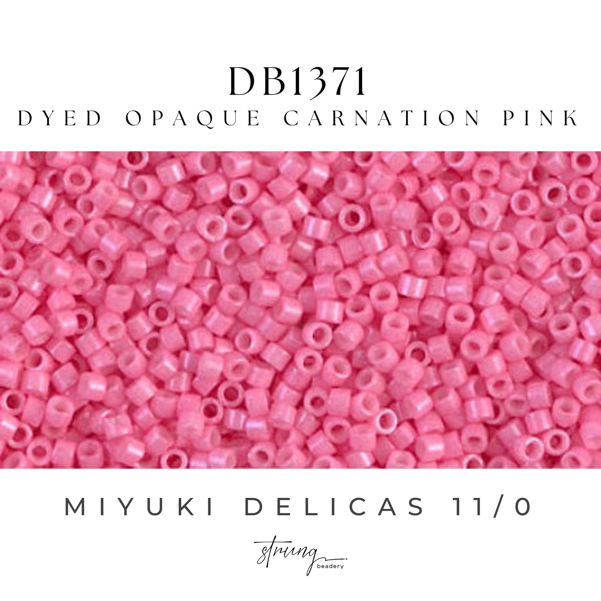 DB1371 Miyuki Delica Beads 11/0 Dyed Opaque Carnation Pink– 8 grams - Japanese Seed Beads for Jewelry Making