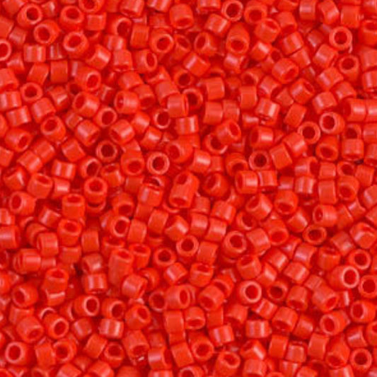 DB0727 Miyuki Delica Beads 11/0 Opaque Vermillion Red– 8 grams - Japanese Seed Beads for Jewelry Making