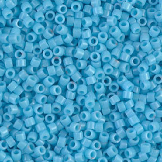 DB0725 Miyuki Delica Beads 11/0 Opaque Turquoise Blue – 8 grams - Japanese Seed Beads for Jewelry Making