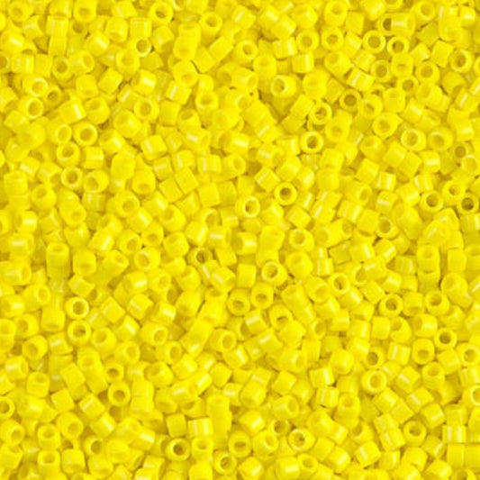 DB0721 Miyuki Delica Beads 11/0 Opaque Yellow– 8 grams - Japanese Seed Beads for Jewelry Making