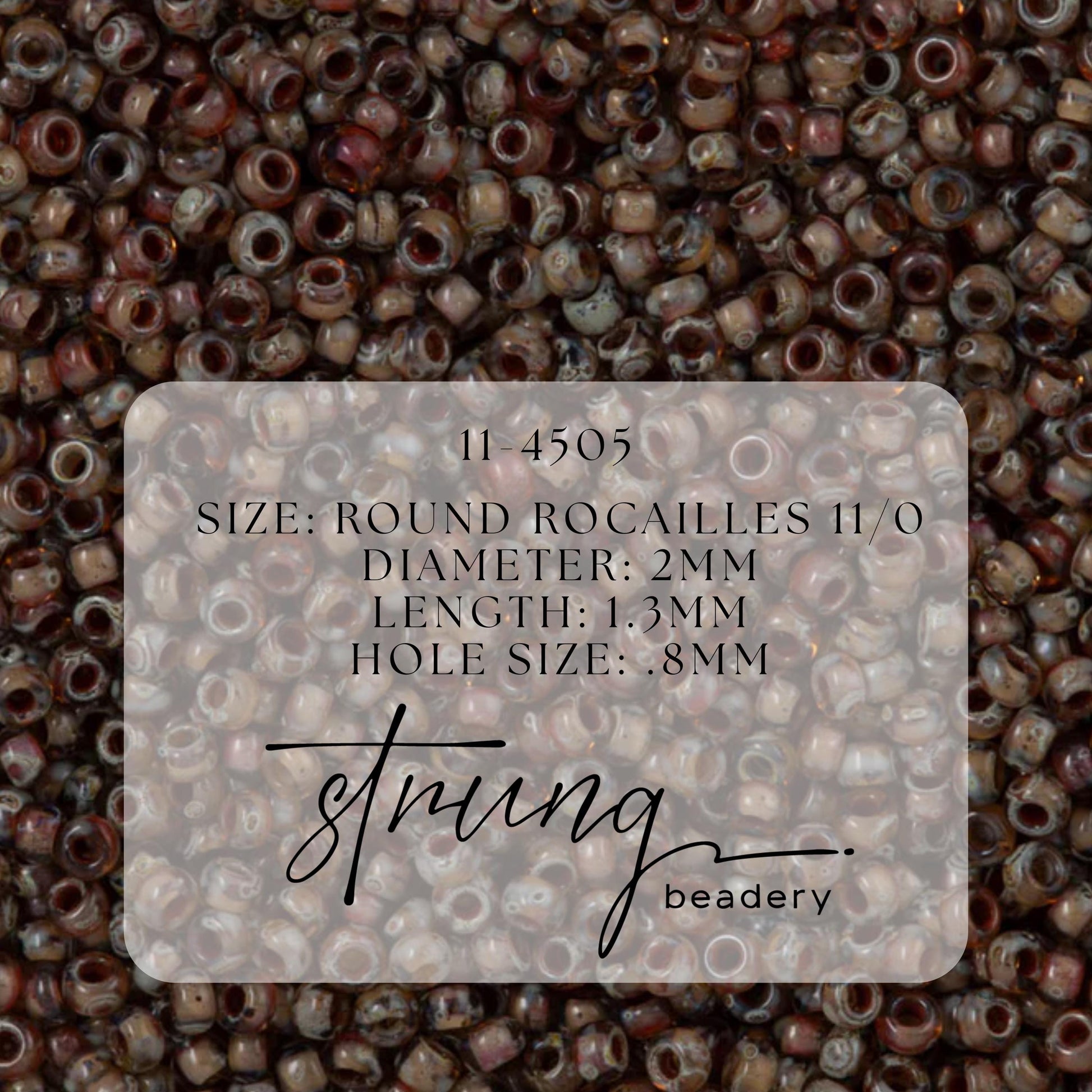 11-4505 Miyuki Seed Bead Round Rocailles 11/0 | Transparent Lt Smoky Topaz | 15g | Japanese Beads for Jewelry Making