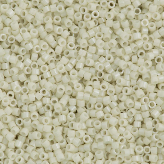 DB0201 Miyuki Delica Beads 11/0 Opaque Alabaster Glazed Luster – 8 grams - Japanese Seed Beads for Jewelry Making