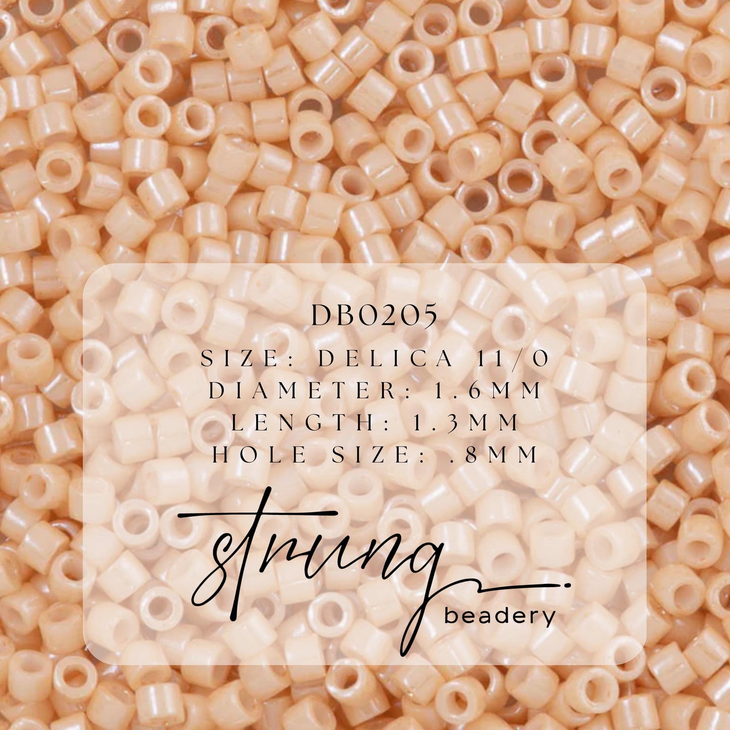 DB0205 Miyuki Delica Beads 11/0 Lt Caramel Ceylon – 8 grams - Japanese Seed Beads for Jewelry Making
