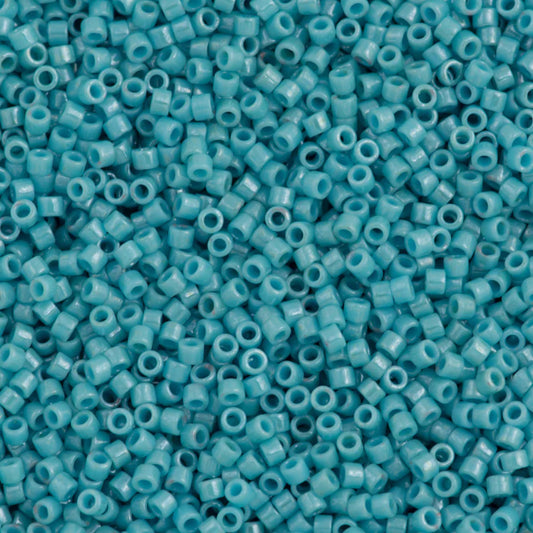 DB0217 Miyuki Delica Beads 11/0 Opaque Turquoise Green Luster  – 8 grams - Japanese Seed Beads for Jewelry Making