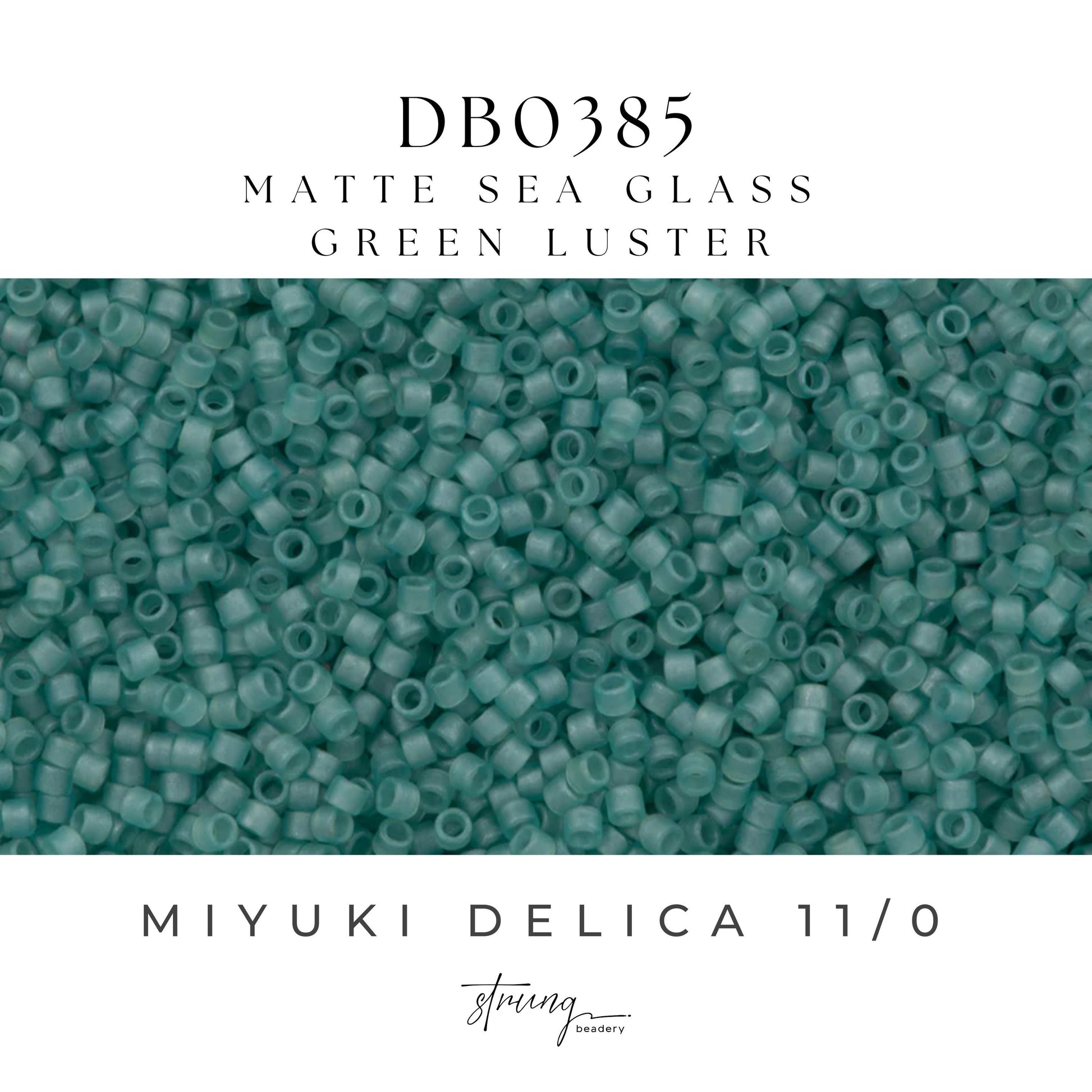 DB0385 Miyuki Delica Beads 11/0 Matte Sea Glass Green Luster– 8 grams - Japanese Seed Beads for Jewelry Making
