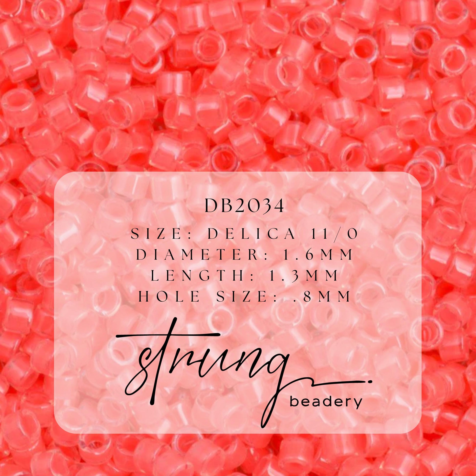 DB2034 Miyuki Delica Beads 11/0 Luminous Flamingo – 8 grams - Japanese Seed Beads for Jewelry Making