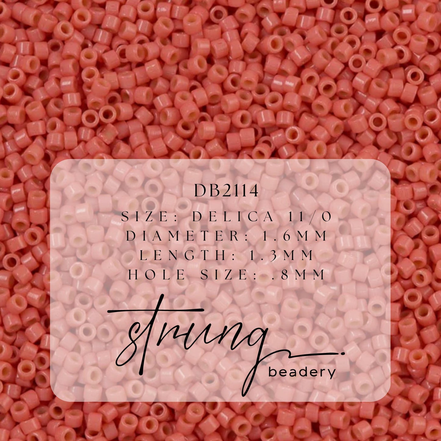 DB2114 Miyuki Delica Beads 11/0 Duracoat Opaque Lt Watermelon – 8 grams - Japanese Seed Beads for Jewelry Making