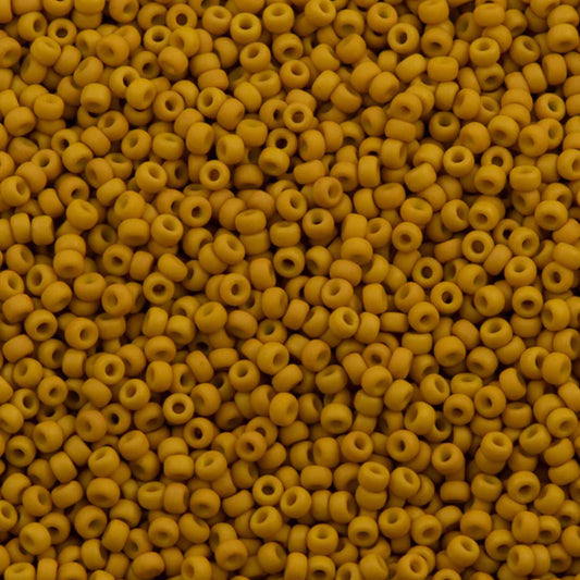 11-1233 Miyuki Seed Bead Round Rocailles 11/0 | Matte Opaque Mustard |15g | Japanese Beads for Jewelry Making