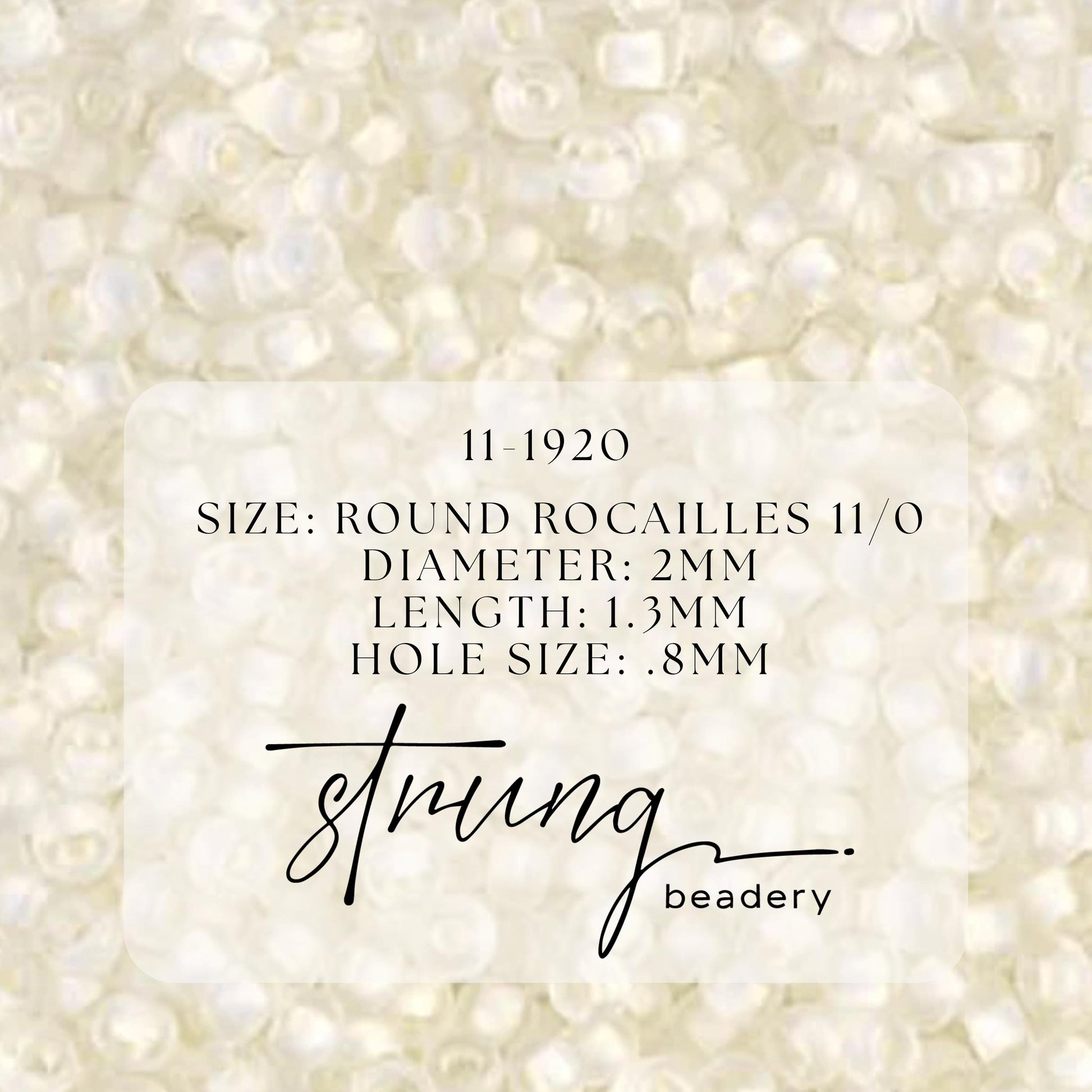 11-1920 Miyuki Seed Bead Round Rocailles 11/0 | Semi-Frosted White Lined Crystal |15g | Japanese Beads for Jewelry Making