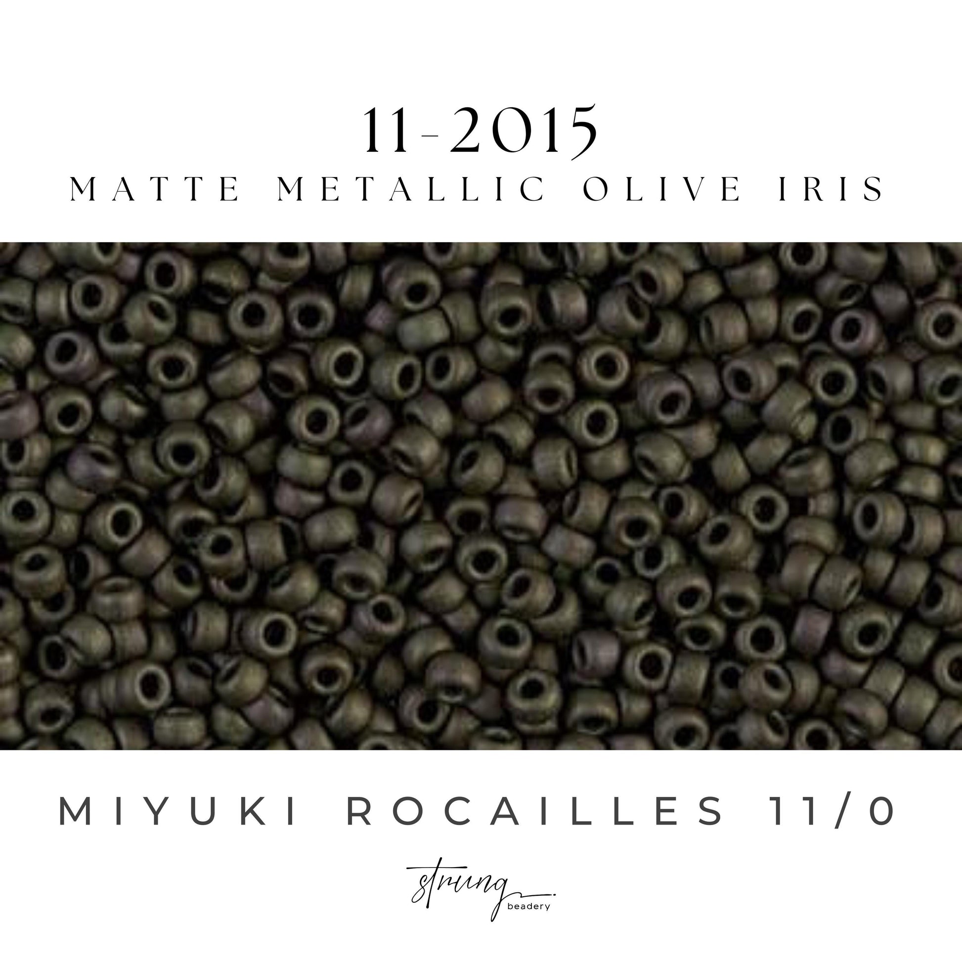 11-2015 Miyuki Seed Bead Round Rocailles 11/0 | Matte Metallic Olive Iris |15g | Japanese Beads for Jewelry Making