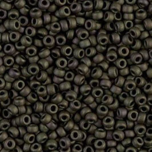 11-2015 Miyuki Seed Bead Round Rocailles 11/0 | Matte Metallic Olive Iris |15g | Japanese Beads for Jewelry Making
