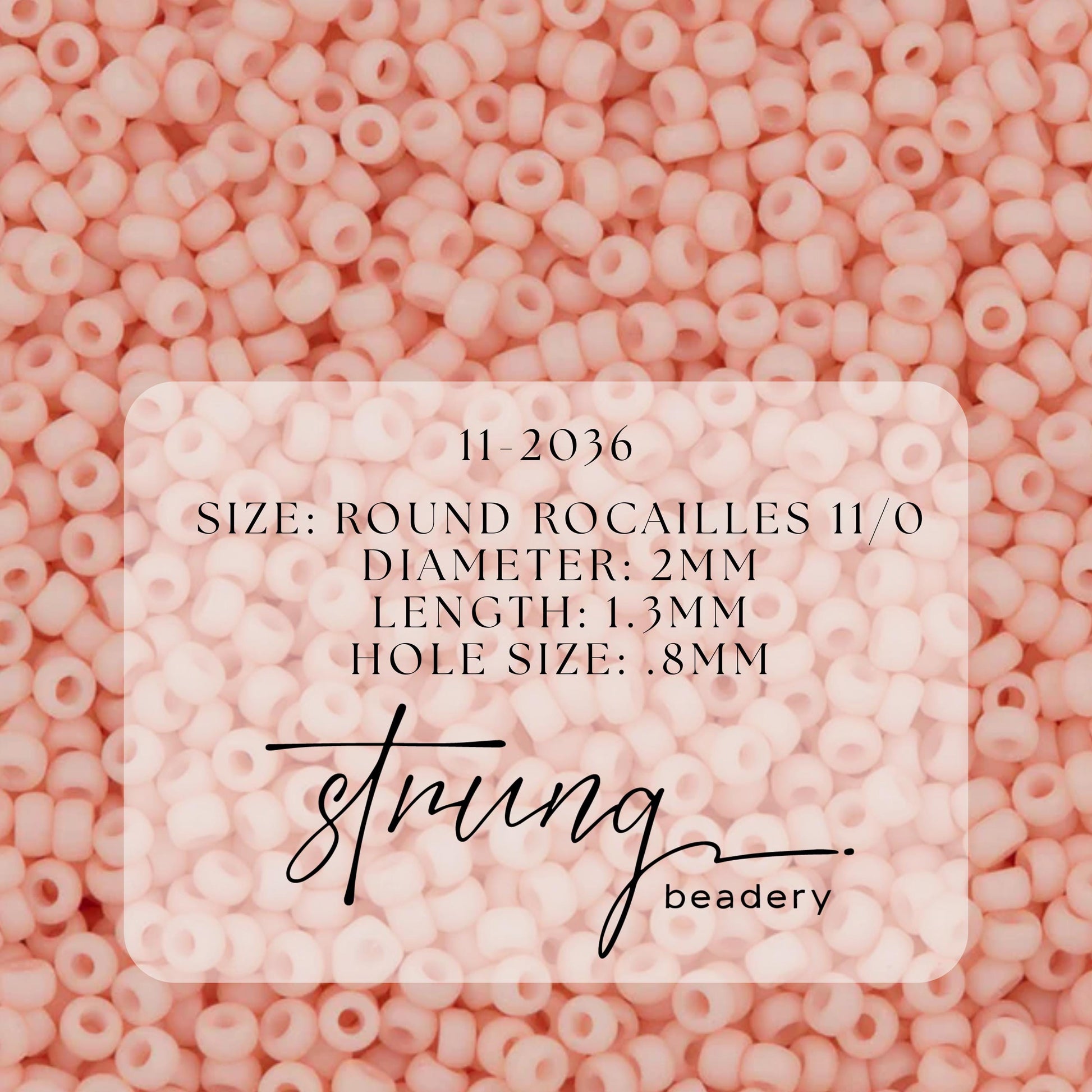 11-2036 Miyuki Seed Bead Round Rocailles 11/0 | Opaque Matte Light Tea Rose |15g | Japanese Beads for Jewelry Making