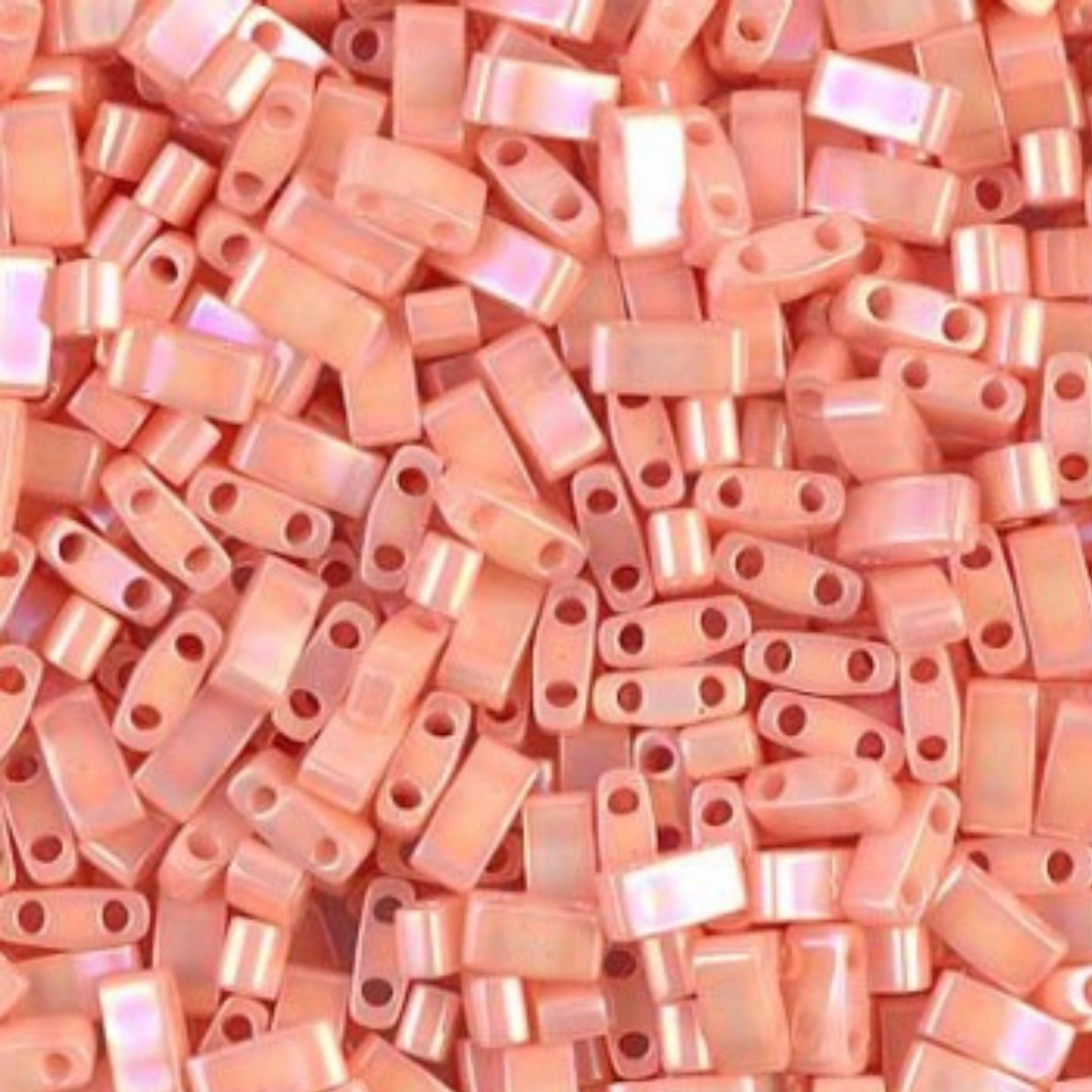 Miyuki Tila Beads Opaque Salmon Luster Glass Tile Beads TL-0596| Full | 8 Grams for Jewelry Making