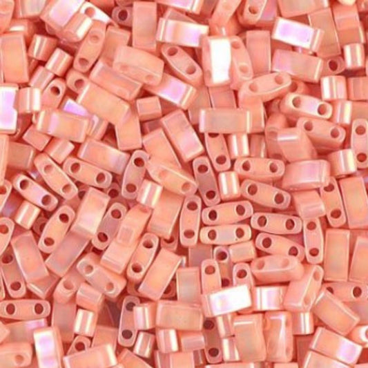 Miyuki Tila Beads Opaque Salmon Luster Glass Tile Beads TL-0596| Full | 8 Grams for Jewelry Making