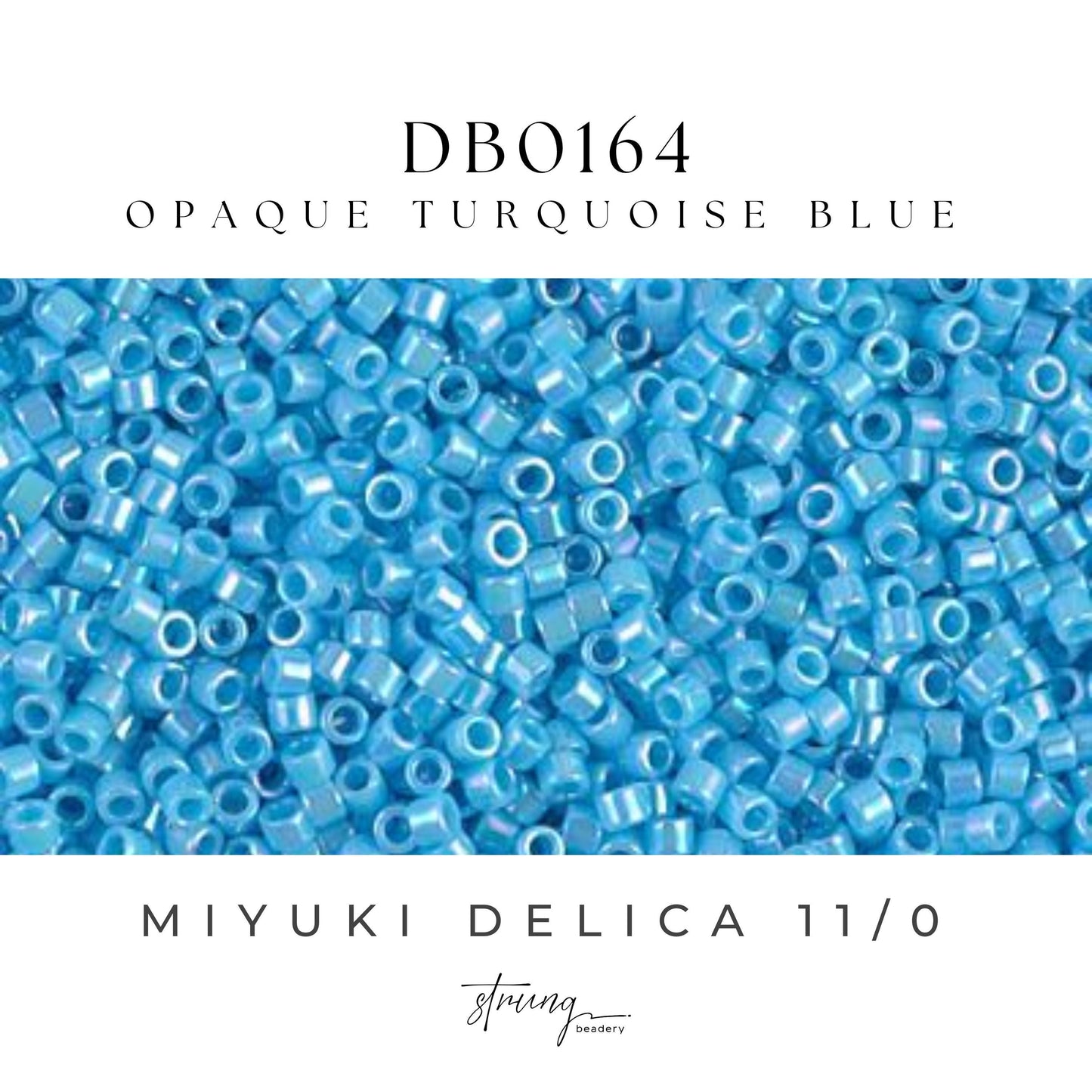 DB0164 Miyuki Delica Beads 11/0 Opaque Turquoise Blue - 8 grams - Japanese Seed Beads for Jewelry Making