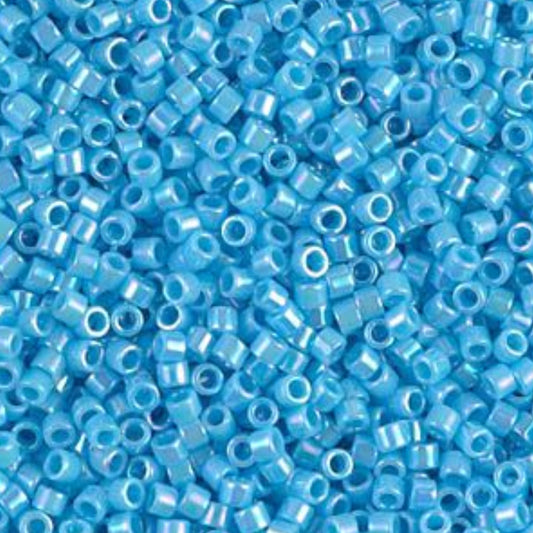 DB0164 Miyuki Delica Beads 11/0 Opaque Turquoise Blue - 8 grams - Japanese Seed Beads for Jewelry Making