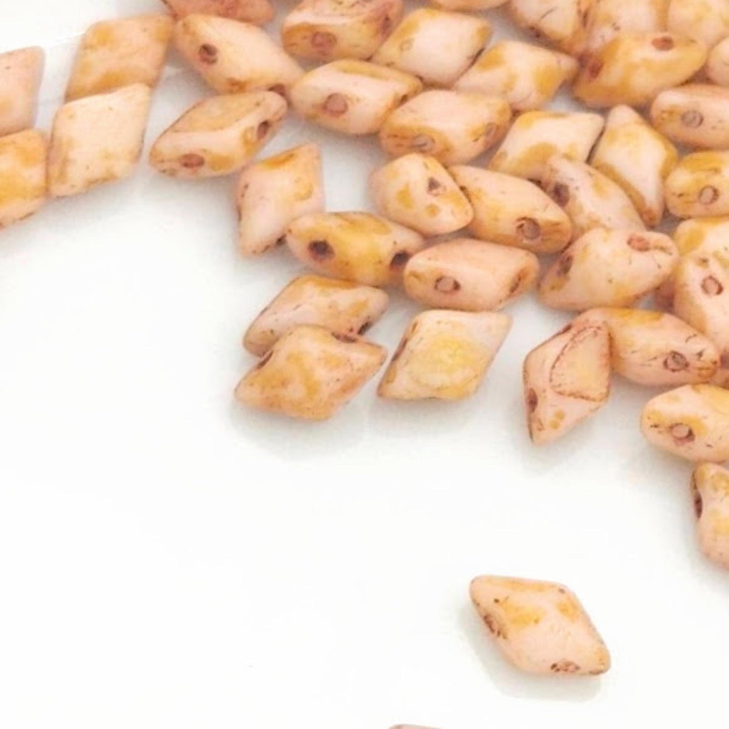 DiamonDuo™ Czech Glass Beads | 8g Tube | Butter Pecan | Jewelry Making Beads for Bracelets & Necklaces