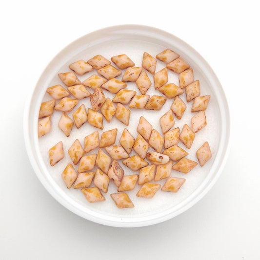 DiamonDuo™ Czech Glass Beads | 8g Tube | Butter Pecan | Jewelry Making Beads for Bracelets & Necklaces