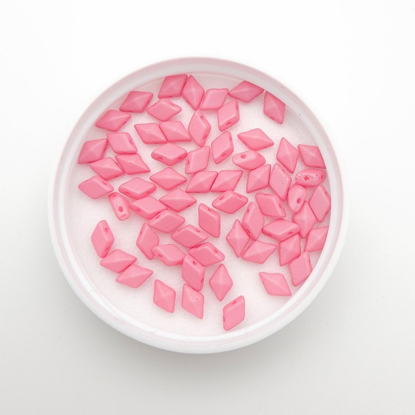 DiamonDuo™ Czech Glass Beads | 8g Tube | Matte Pink | Jewelry Making Beads for Bracelets & Necklaces