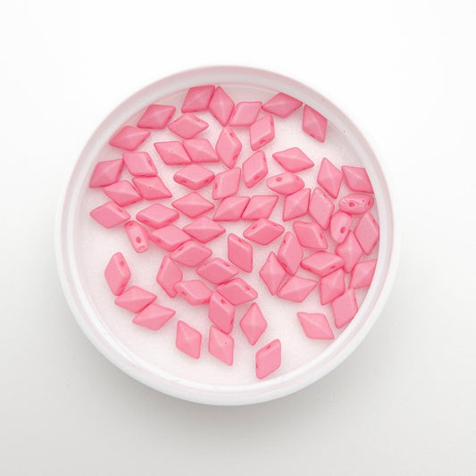 DiamonDuo™ Czech Glass Beads | 8g Tube | Matte Pink | Jewelry Making Beads for Bracelets & Necklaces