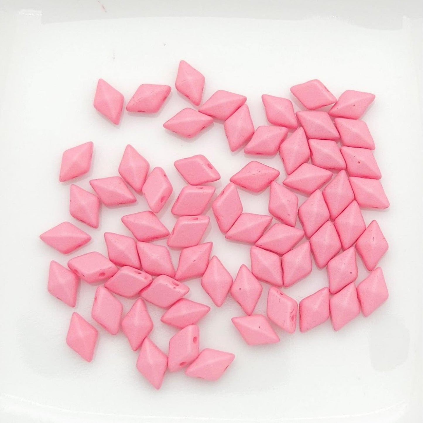 DiamonDuo™ Czech Glass Beads | 8g Tube | Matte Pink | Jewelry Making Beads for Bracelets & Necklaces