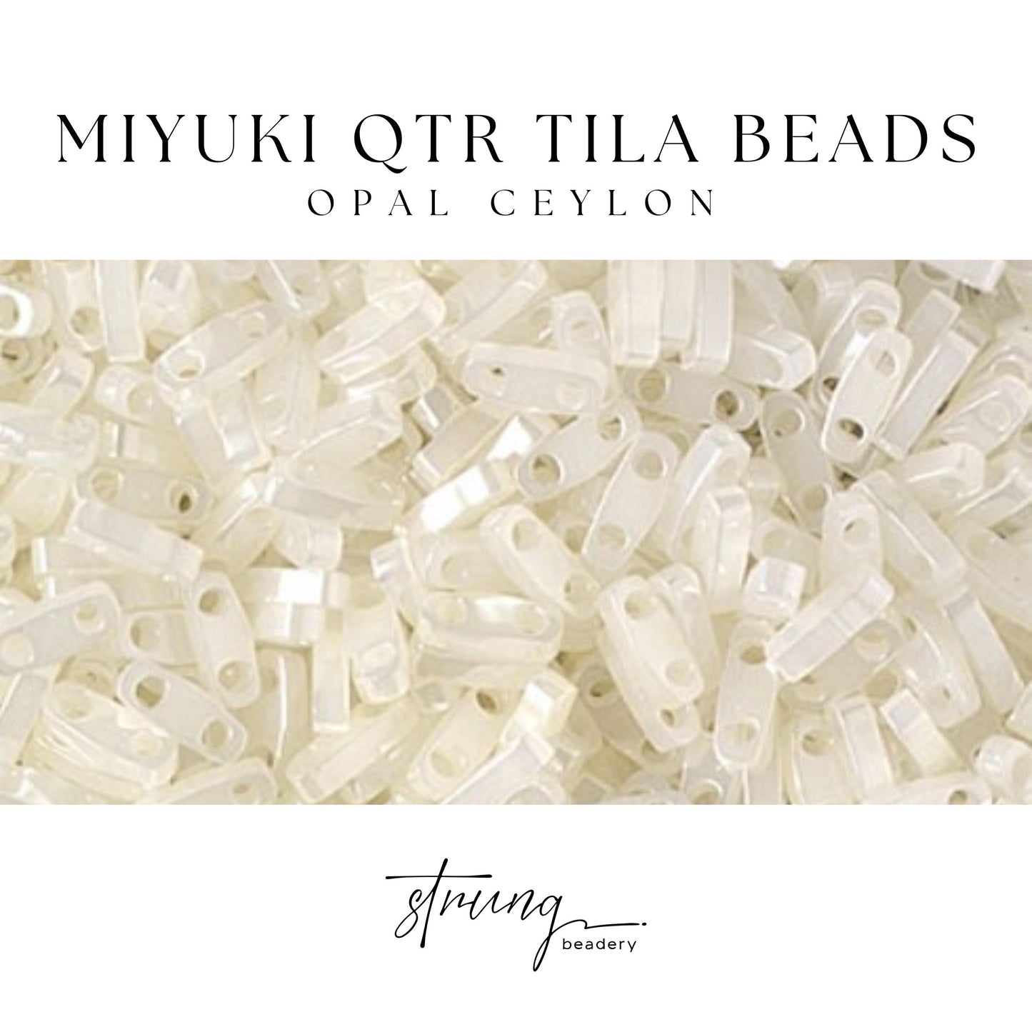 Miyuki Quarter Tila Beads Opal Ceylon Glass Tile Beads QTL-512 | Quarter | 8 Grams for Jewelry Making