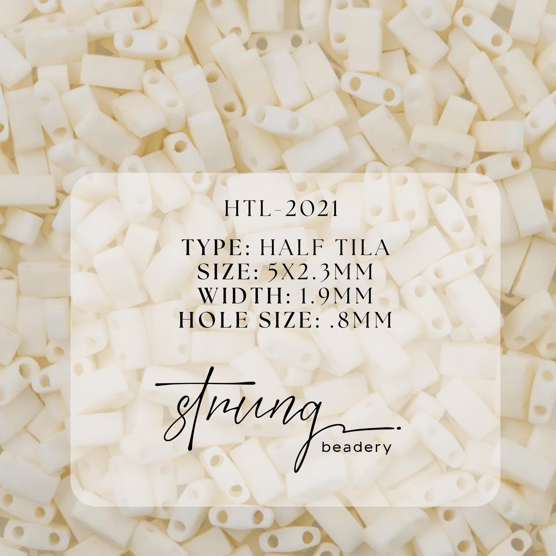 Miyuki Half Tila Beads Opaque Matte Cream Glass Tile Beds HTL-2021 | Half | 8 Grams for Jewelry Making