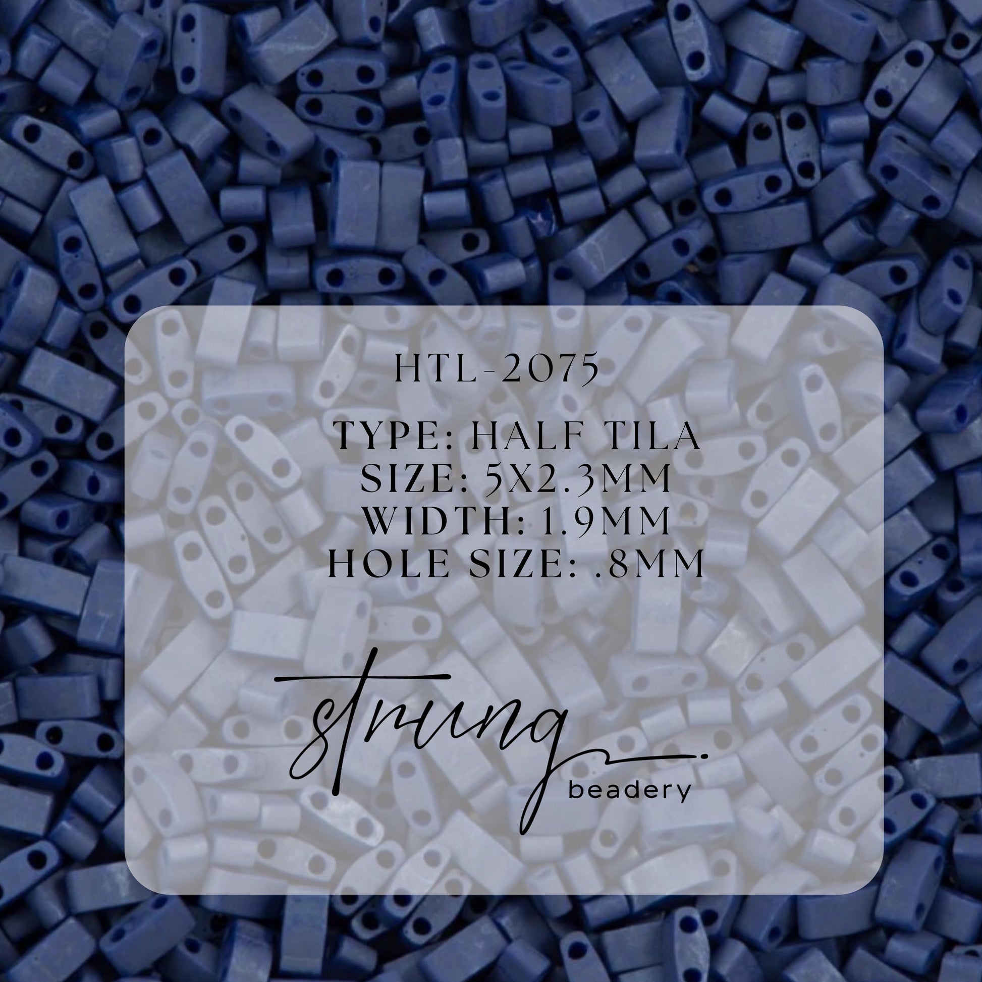 Miyuki Half Tila Beads Opaque Matte Metallic Cobalt Glass Tile Beds HTL-2075 | Half | 8 Grams for Jewelry Making