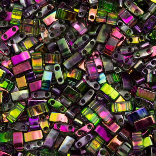 Miyuki Half Tila Beads Transparent Magic Orchid Glass Tile Beds HTL-4571 | Half | 8 Grams for Jewelry Making