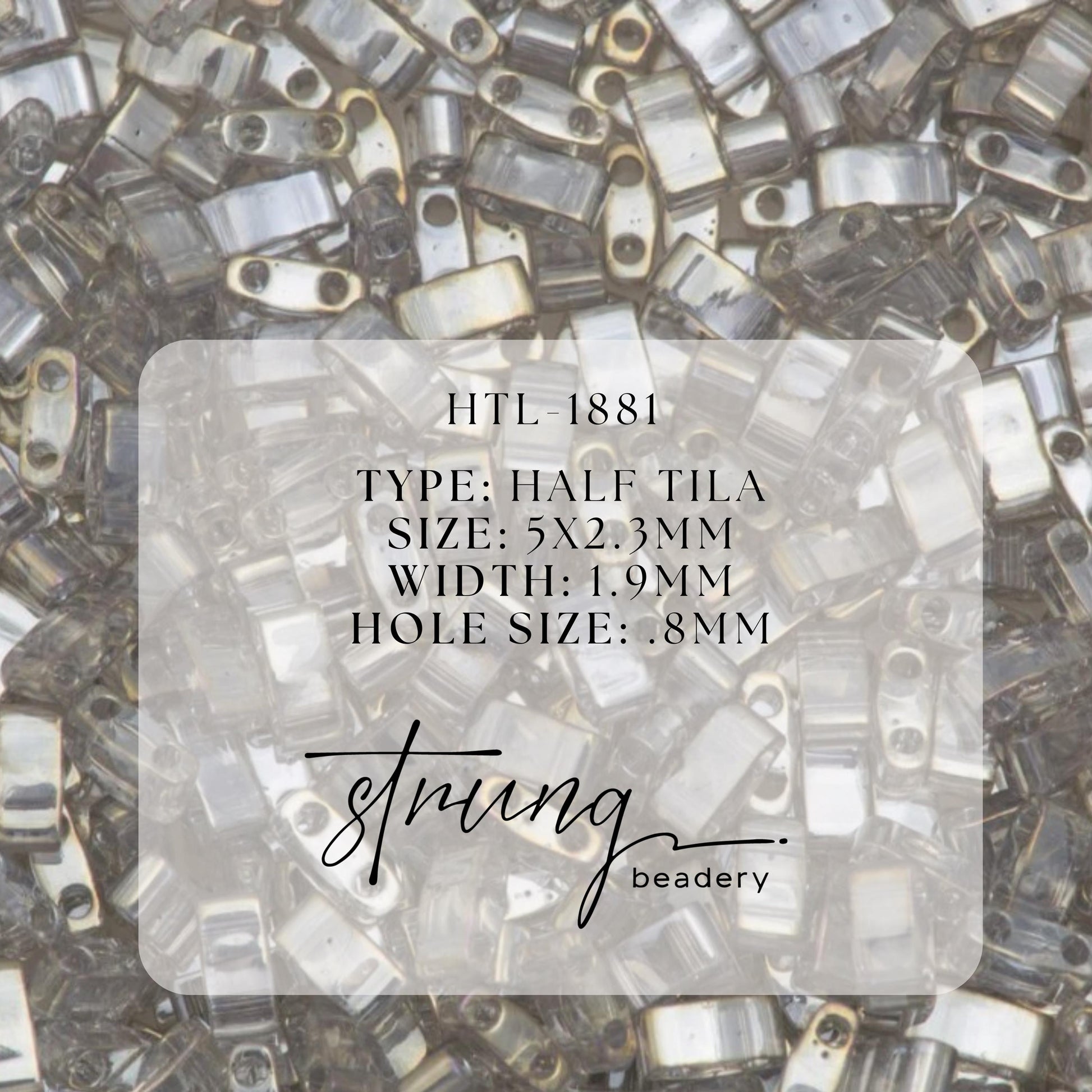 Miyuki Half Tila Beads Silver Grey Gold Luster Glass Tile Beads HTL-1881 | Half | 8 Grams for Jewelry Making