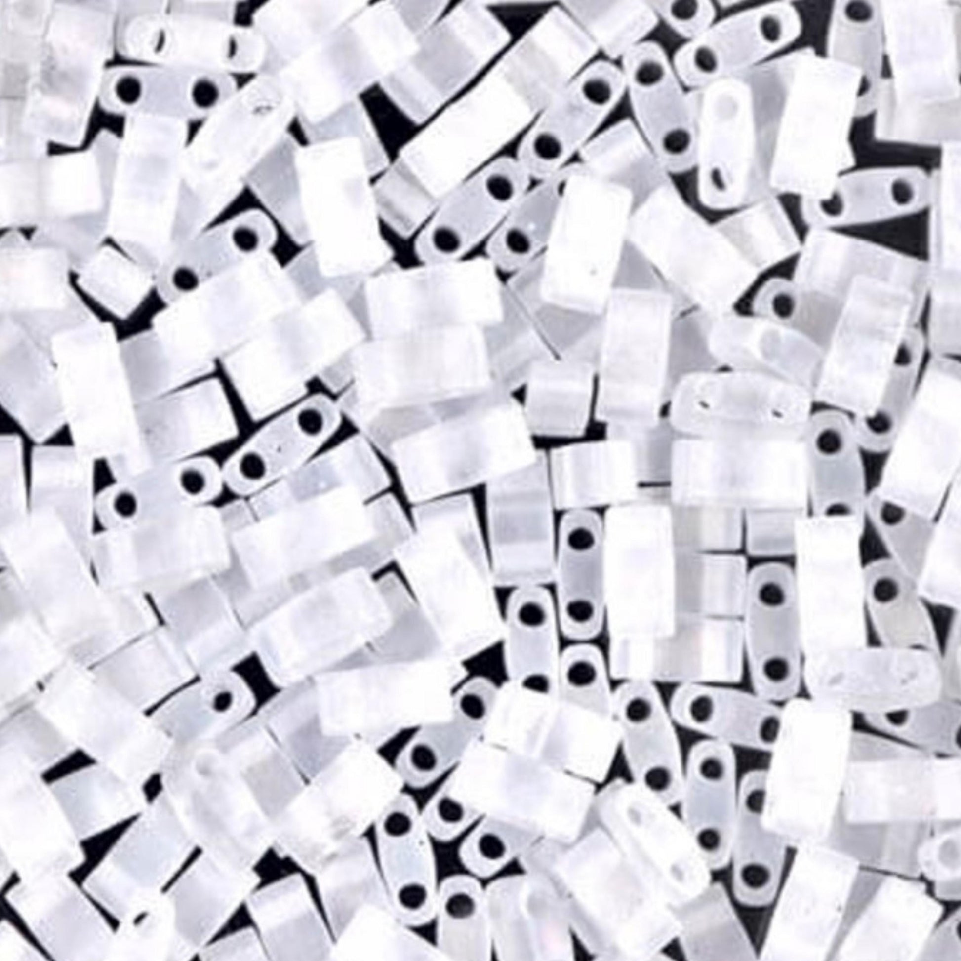Miyuki Half Tila Beads Matte Transparent Crystal AB Glass Tile Beads HTL-0131FR | Half | 8 Grams for Jewelry Making