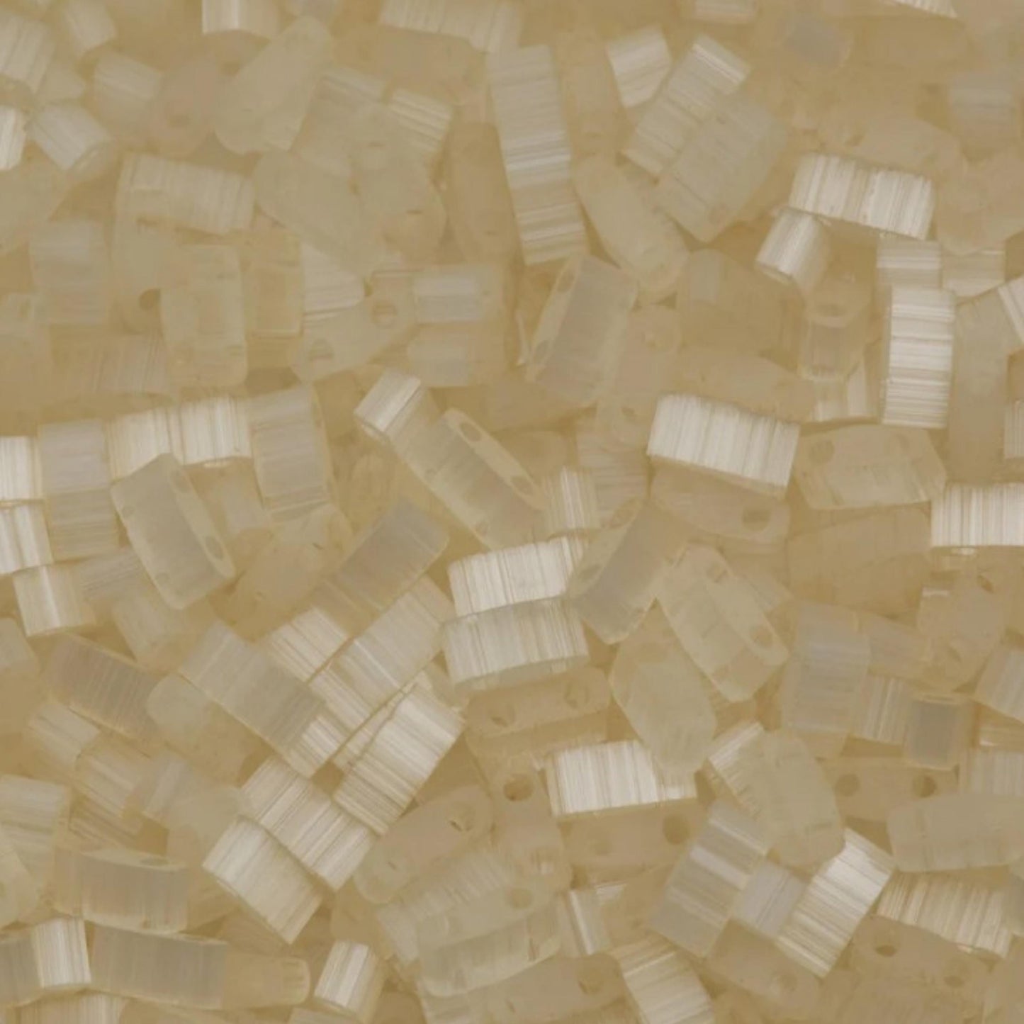 Miyuki Half Tila Beads Ivory Satin Glass Tile Beads HTL-2592 | Half | 8 Grams for Jewelry Making