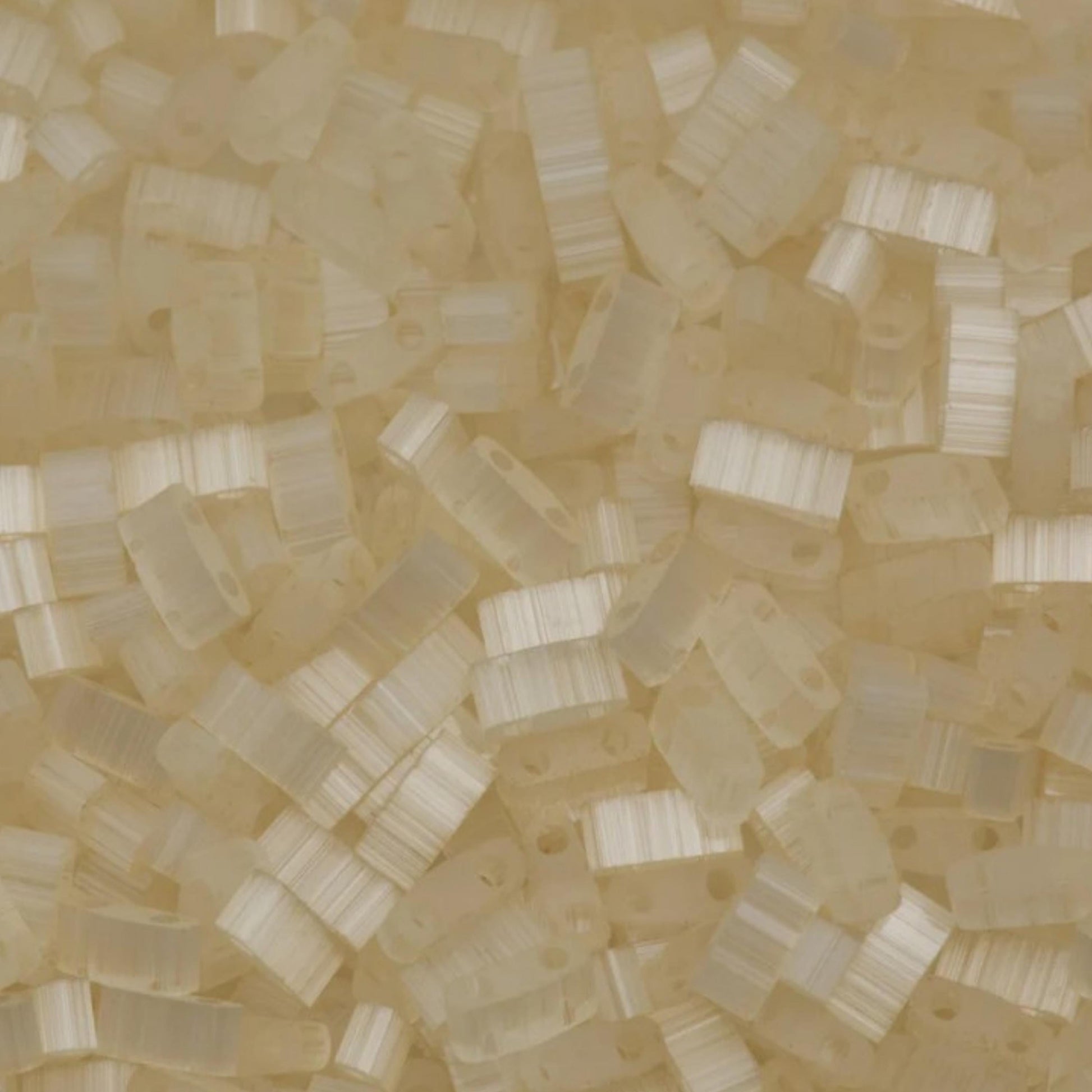 Miyuki Half Tila Beads Ivory Satin Glass Tile Beads HTL-2592 | Half | 8 Grams for Jewelry Making