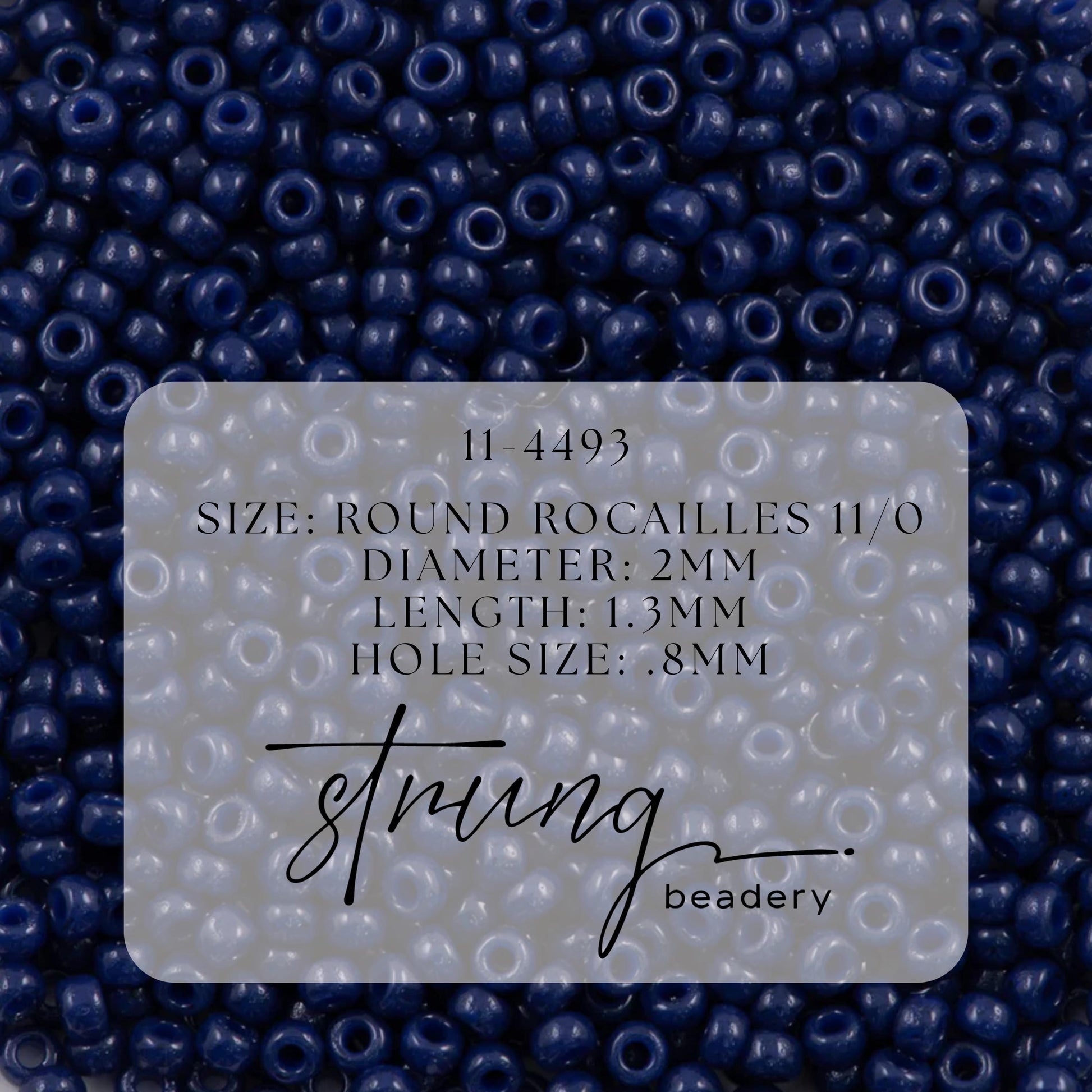 11-4493 Miyuki Seed Bead Round Rocailles 11/0 | Duracoat Opaque True Navy Blue | 15g | Japanese Beads Jewelry Making