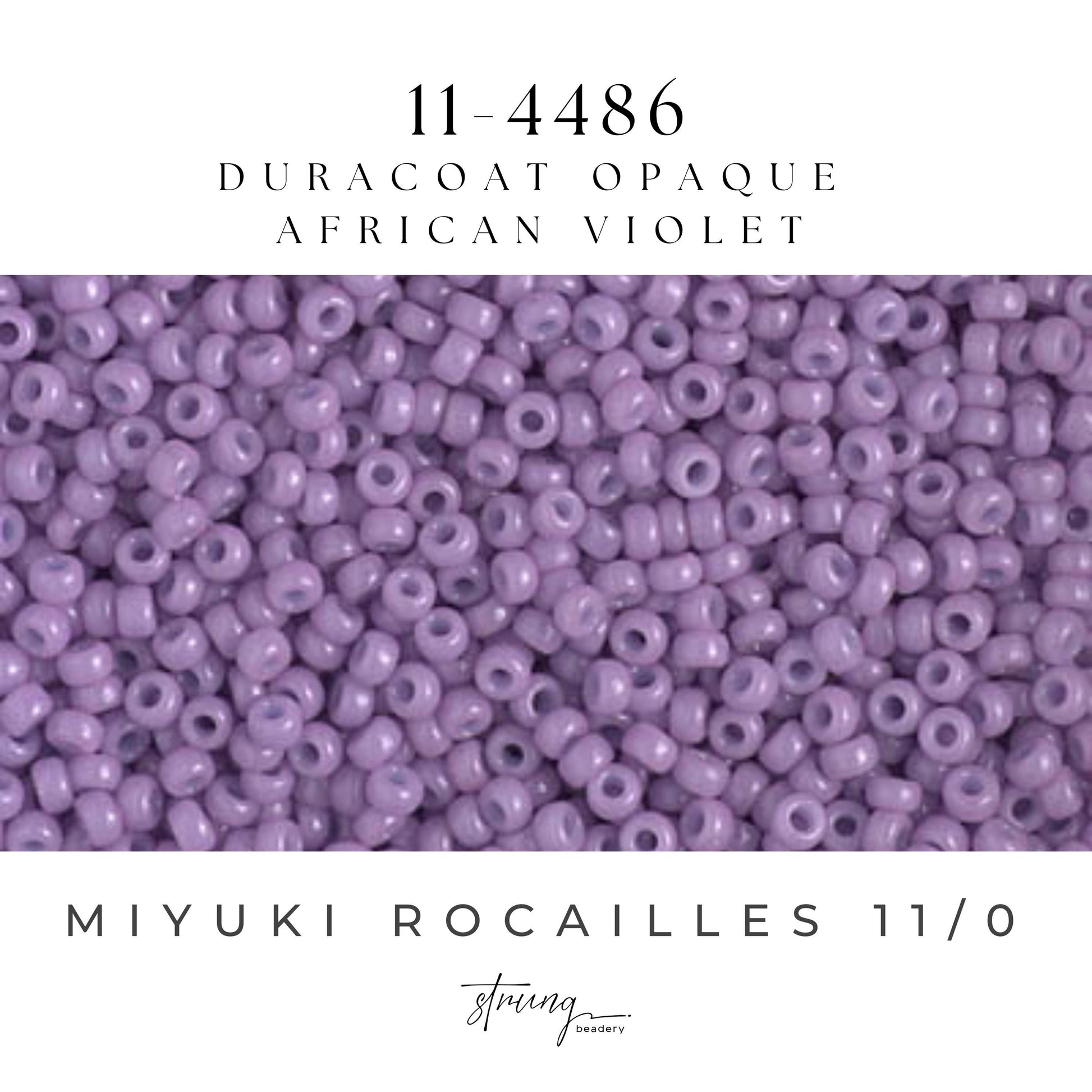 11-4486 Miyuki Seed Bead Round Rocailles 11/0 | Duracoat Dyed Opaque African Violet | 15g | Japanese Beads Jewelry Making