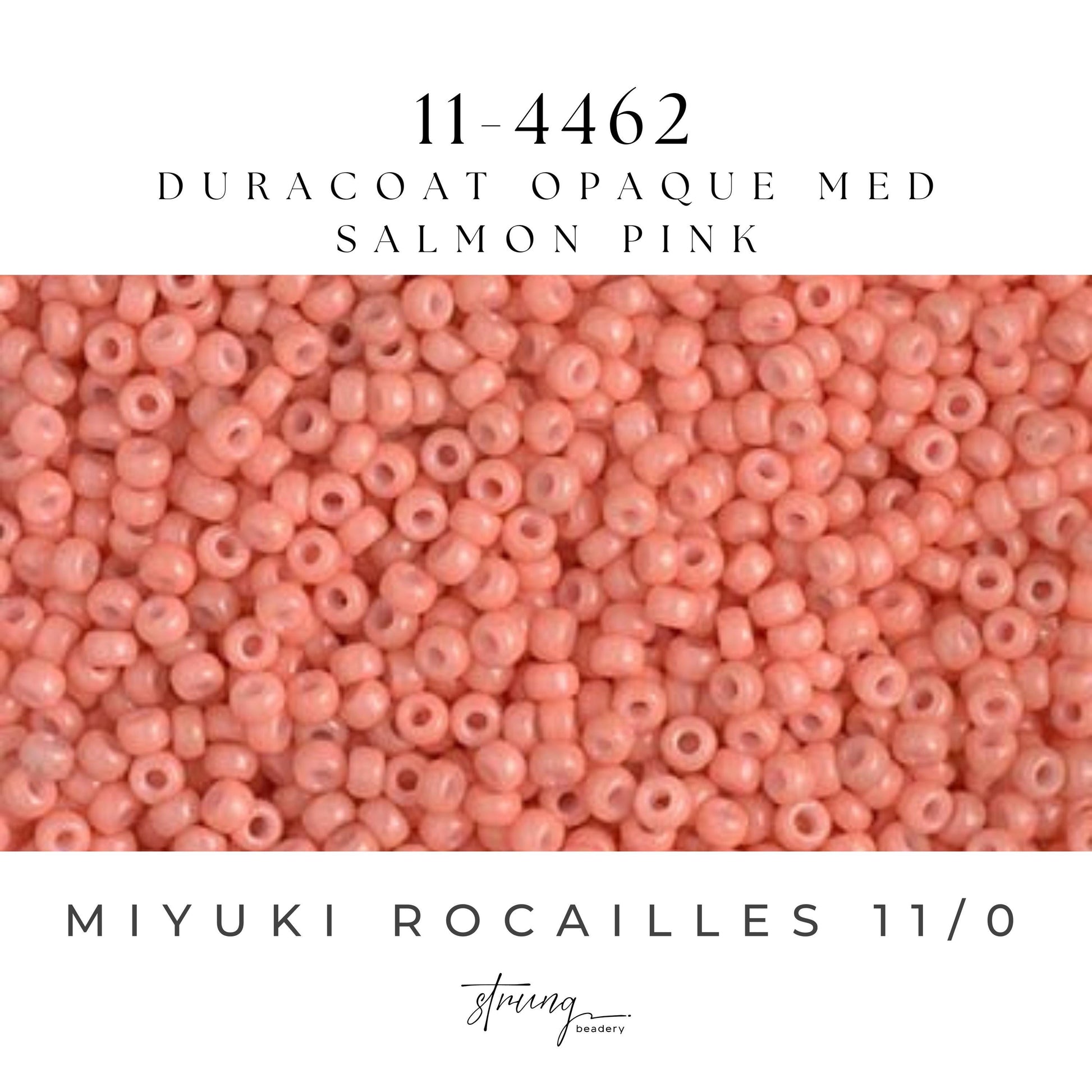 11-4462 Miyuki Seed Bead Round Rocailles 11/0 | Duracoat Opaque Med Salmon Pink | 15g | Japanese Beads Jewelry Making