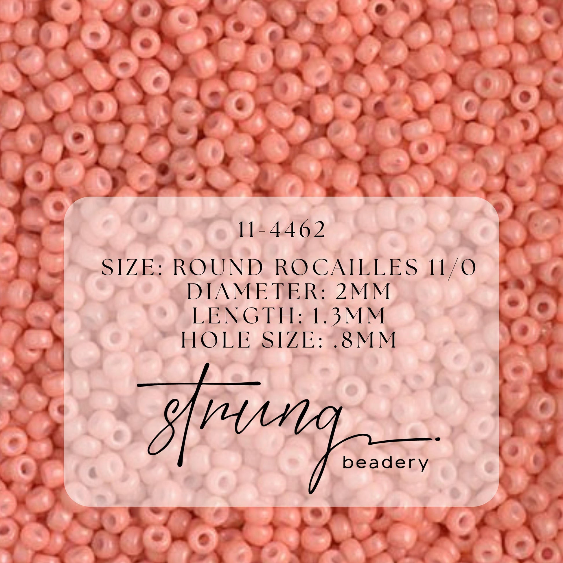 11-4462 Miyuki Seed Bead Round Rocailles 11/0 | Duracoat Opaque Med Salmon Pink | 15g | Japanese Beads Jewelry Making