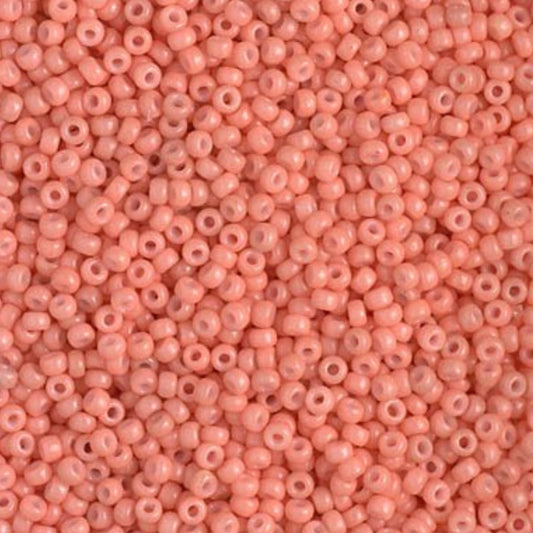 11-4462 Miyuki Seed Bead Round Rocailles 11/0 | Duracoat Opaque Med Salmon Pink | 15g | Japanese Beads Jewelry Making