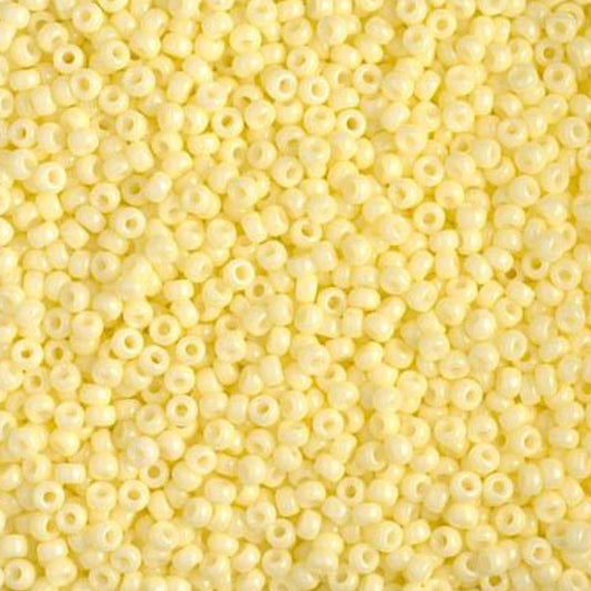 11-4451 Miyuki Seed Bead Round Rocailles 11/0 | Duracoat Opaque Lemon Silk | 15g | Japanese Beads Jewelry Making