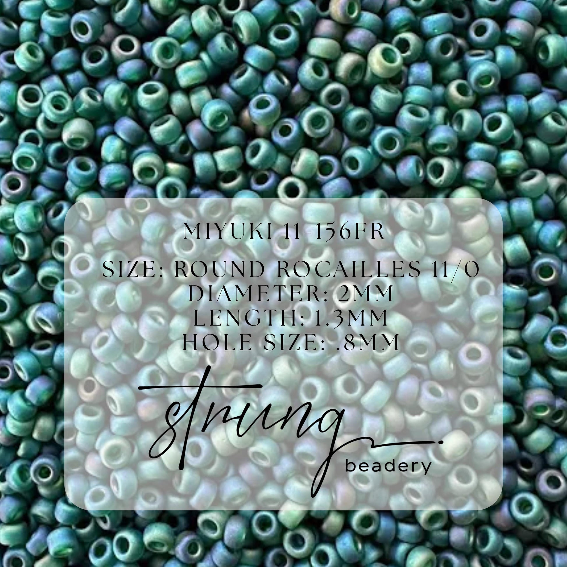 11-0156FR Miyuki Seed Bead Round Rocailles 11/0 | Transparent Teal |15g | Japanese Beads for Jewelry Making