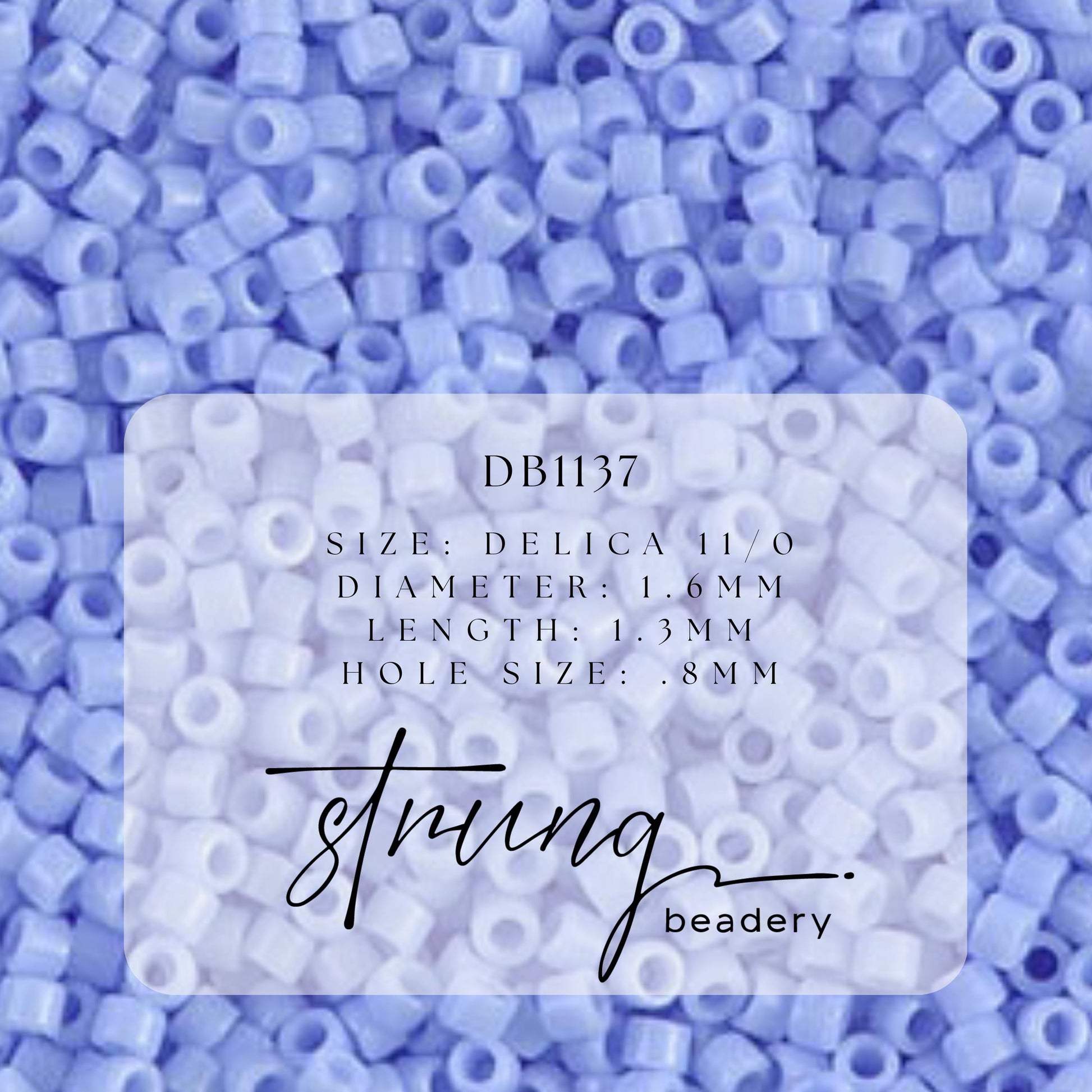 DB1137 Miyuki Delica Beads 11/0 Opaque Agate Blue– 8 grams - Japanese Seed Beads for Jewelry Making