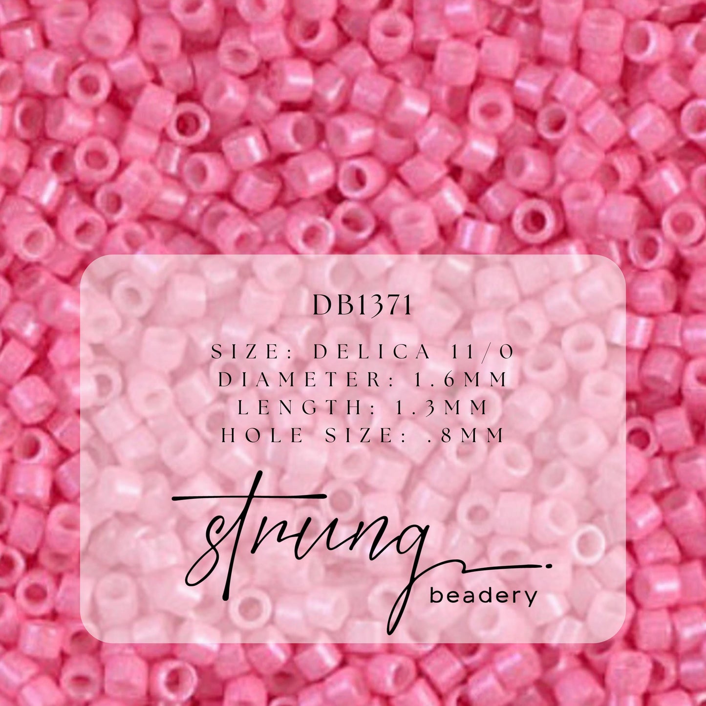 DB1371 Miyuki Delica Beads 11/0 Dyed Opaque Carnation Pink– 8 grams - Japanese Seed Beads for Jewelry Making