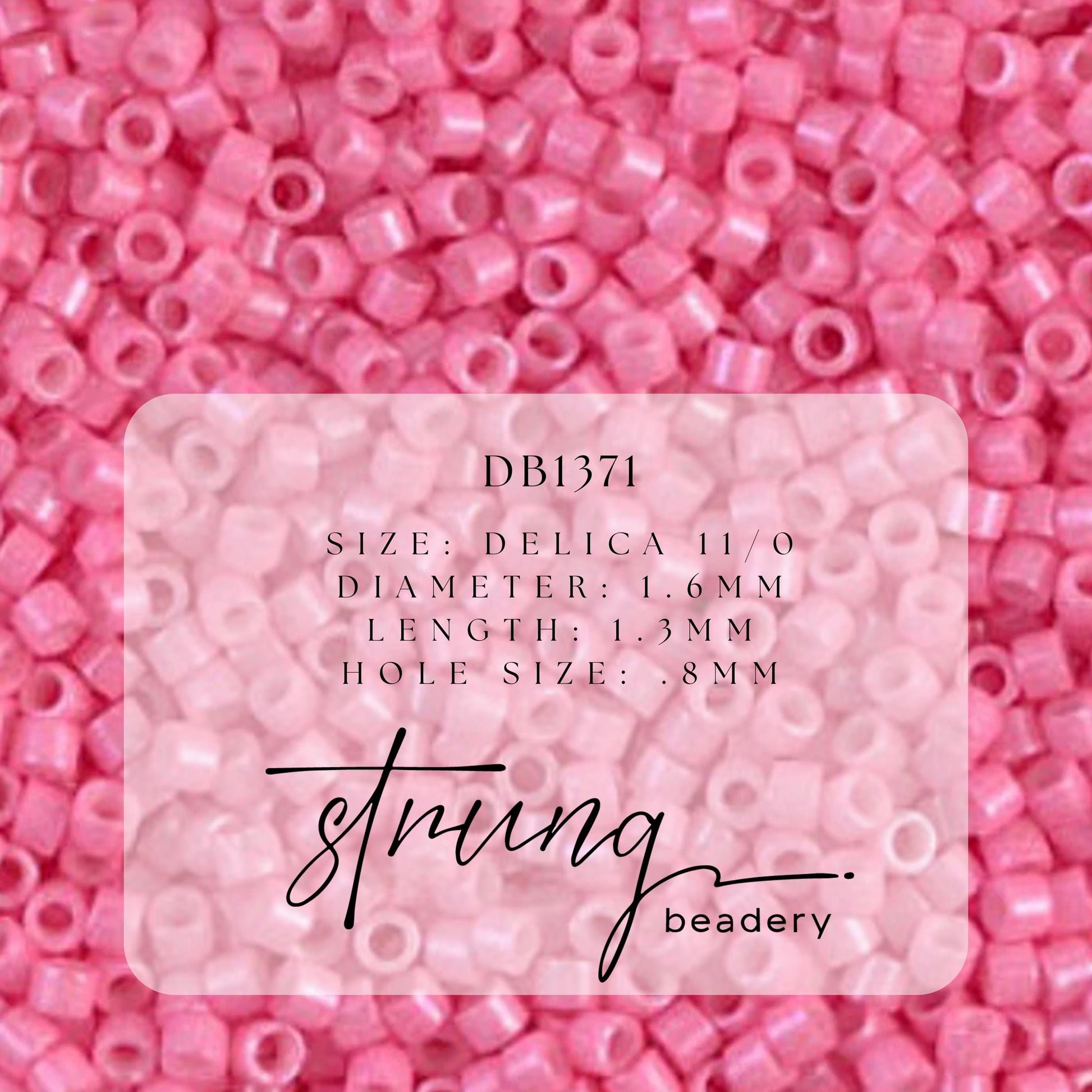 DB1371 Miyuki Delica Beads 11/0 Dyed Opaque Carnation Pink– 8 grams - Japanese Seed Beads for Jewelry Making