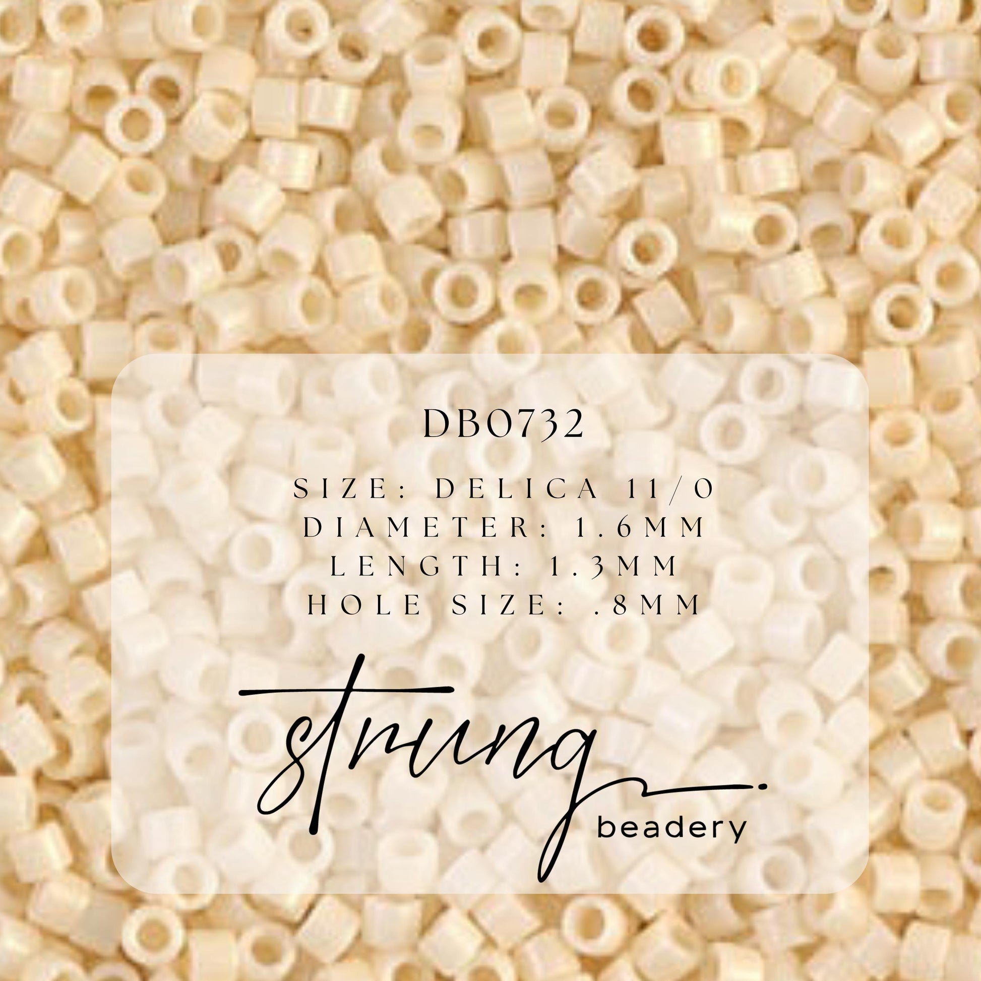 DB0732 Miyuki Delica Beads 11/0 Opaque Dark Cream – 8 grams - Japanese Seed Beads for Jewelry Making