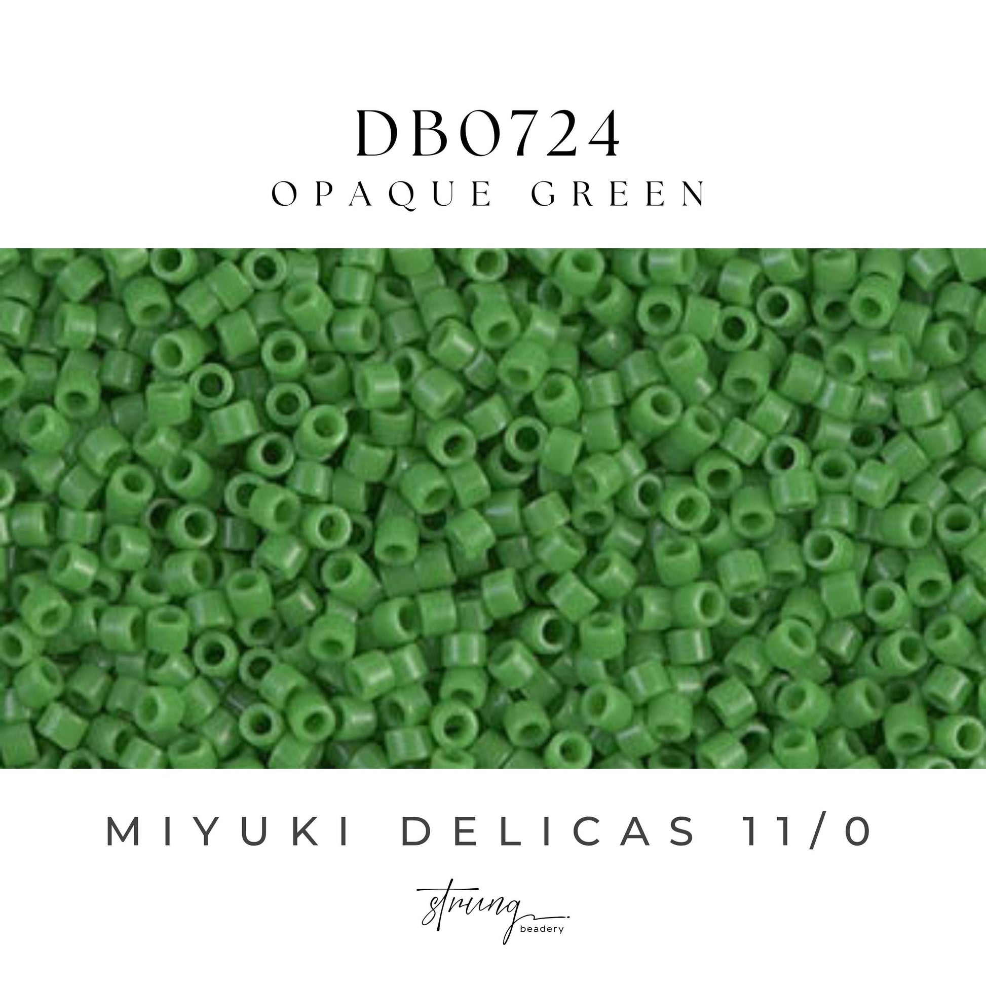 DB0724 Miyuki Delica Beads 11/0 Opaque Green - 8 grams - Japanese Seed Beads for Jewelry Making