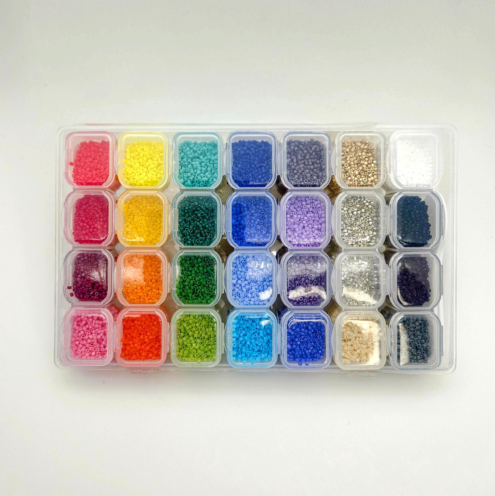 Miyuki Delica Bead Starter Kit – 28 Opaque Japanese Seed Beads in 11/0 Size, For Jewelry Making, Bead Weaving, DIY Gifts, Bead Embroidery