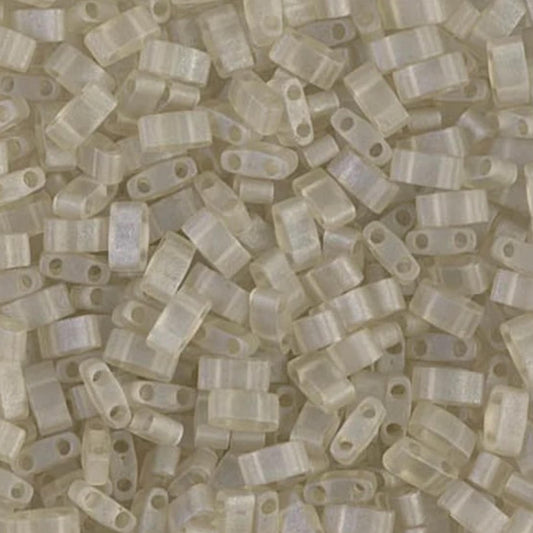 Miyuki Half Tila Beads Matte Transparent Oyster Luster Glass Tile Beds HTL-3173 | Half | 8 Grams for Jewelry Making
